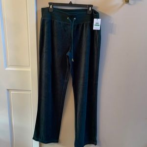 NWT Calvin Klein dark green velour pants